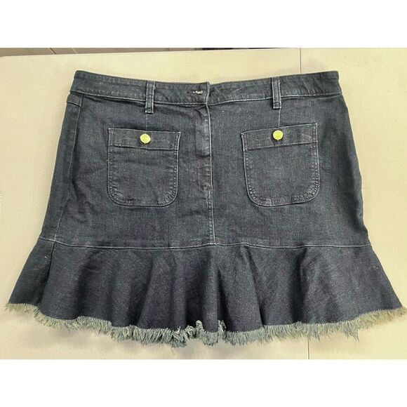 Michael Kors size 16 dk blue denim flounce skirt‎ with ruffle frayed hem $98 - Picture 1 of 8